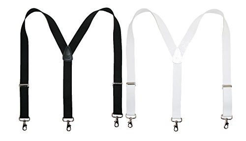 CTM Men's Big & Tall Elastic Solid Color Y-Back Suspender with Swivel Hook Ends