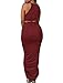 HUUSA Women's Two Piece Skirt Set Sexy Maxi Dress for Women Date Night Sleeveless Round Neck High Split Pleated Knit Formal Long Dress Date Red M