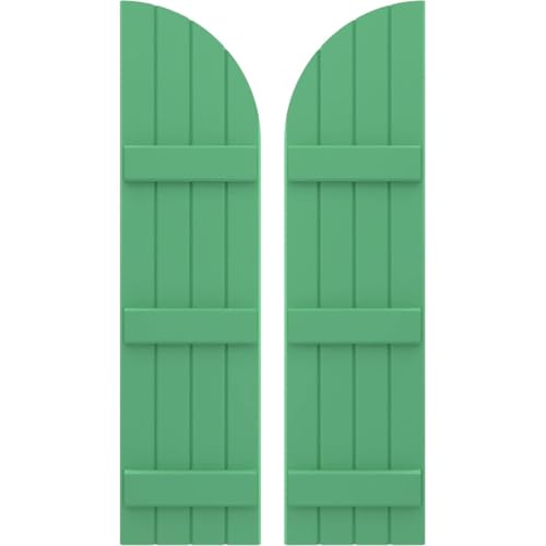 14"W x 56"H Americraft Four Board (3 Batten) Joined Exterior Real Wood Joined B…
