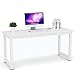 Tribesigns Computer Desk, 63 inch Large Office Desk Computer Table Study Writing Desk for Home Office, White