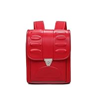2019 Fashion Orthopedic School Bags Boys Girls Pu Leather Box Student Backpack Children Infantil,Red
