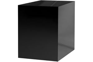 12" x 12" x 16" Glossy Black Acrylic Display Box with One Open Side No Lid Versatile Tall Retail Product Riser or Merchandise Storage Bin by Marketing Holders