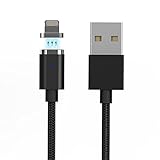 2.4A -1.2 Meters Magnetic Charger Lightning Charging USB Male Converter Adapter For iPhone 5, 5c, 5s, SE, 6, 6 Plus, 6s, 6s Plus, 7, 7 Plus(Black-Weave)