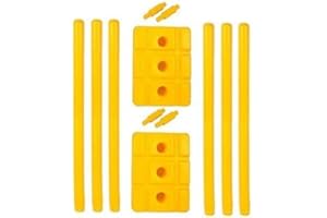 Pro 20 Hard Plastic Cricket Wicket Set 6 Wickets + 4 Bails + 2 Base Stumps Set Size Large
