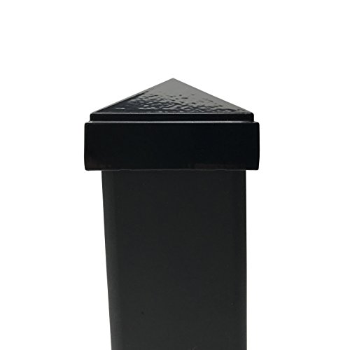 2" x 2" Aluminium Pyramid Post Cap for Metal Posts - Pressure Fit - Black
