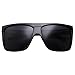 grinderPUNCH All Black Limo Dark Rectangular Flat Top Mob Oversized Sunglasses