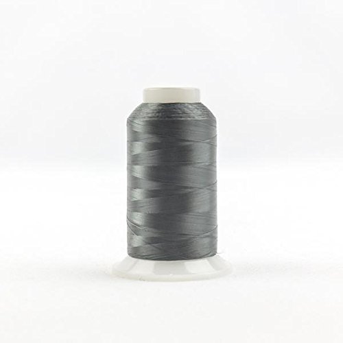 WonderFil InvisaFil Specialty Thread, 2-Ply Cottonized Soft Polyester, Silk-Like Thread for Fine Sewing, 100wt - Dark Grey, 2500m