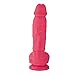 Naughty Realistic Silicone Dildo with Suction Cup, Adult Sex Toy, Beginner, Pink, 6.5