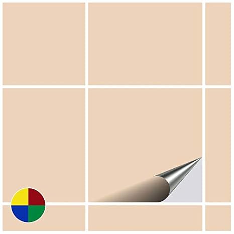 FoLIESEN Fliesenaufkleber 15x15 cm - Fliesen-Folie Bad - Klebefolie Küche - 20 Klebefliesen, Elfenbein glänzend