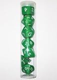 Koplow Games Jumbo Polyhedral 7-Die Dice Set 23mm-28mm- Green with White Numbers