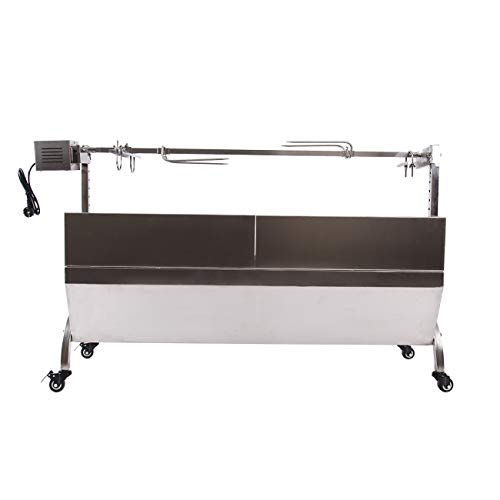 TryE Rotisserie Roaster Grill Skewer Spit Stainless Steel Hog Roasting Machine Charcoal BBQ Pig Lamb
