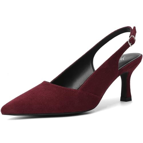 Mostrin Burgundy Kitten Heels