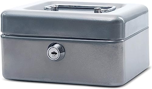 MAUL Silver Cash Box Lockable money tray with keys