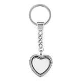 Q&Locket 30mm Glass Living Memory Locket Keychain
