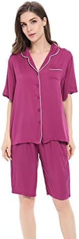 Women Pajamas Sets 2 Piece Long Sleeve Button Down Sleepwear Sleep Suits S-XXL