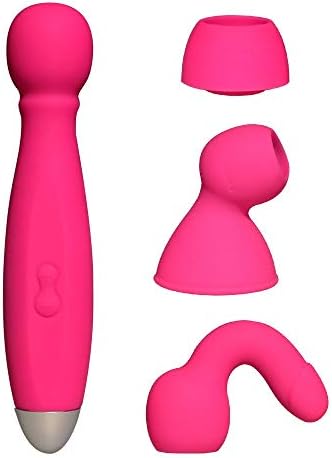 Fatoy Wand 3-Part Set Attachments 7 Vibrating Mode Usb-Charging 100% Waterproof For Back Shoulder And Sports Recovery, Pink