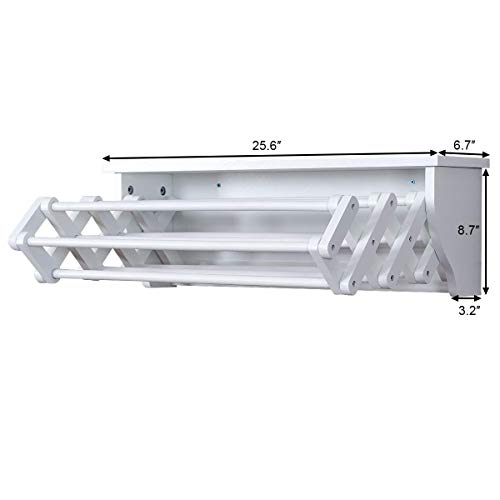 Tangkula Wall Mount Drying Rack Bathroom Home Expandable Towel Rack