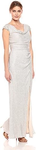Cachet Women's Metallic Cap Sleeve Gown