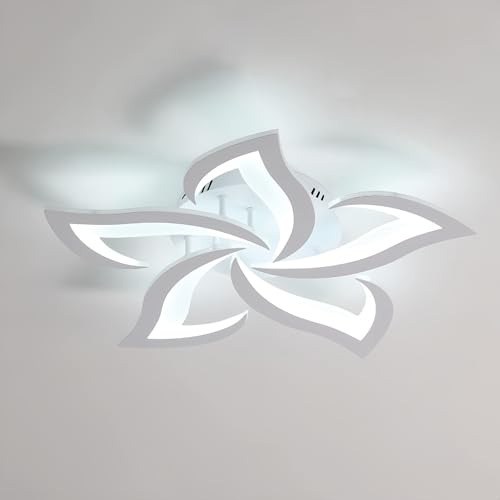 Comely Plafoniera LED Soffitto, 60W 6750LM Lampada da Soffitto Moderna, Plafoniera LED Design a Petalo Elegante per Soggiorno Camera da Letto Sala da Pranzo Bagno (Bianco Freddo 6500K, Diametro 60cm)