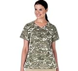 White Swan Women's Overlap V-Neck Scrub Top Camo and Assorted Colors