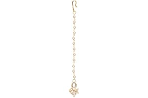 Trapat Gold Plated Pearl Kundan Maang Tikka for Kids
