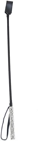 titivate Love Flirting Whip Leather Slapper Fantasy Adult Toys Leather diamond and Anti-slip Handle (silver)