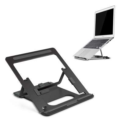 Laptop Stand, TIAM Adjustable Aluminium Laptop Stand, desktop laptop cooling pad Compatible with Mac MacBook Pro Air Notebook and more (Dark Grey)