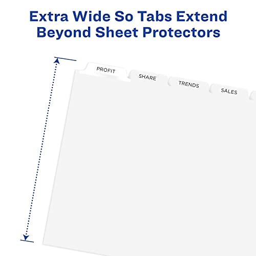 Avery 5 Tab ExtraWide Dividers for 3 Ring Binder, Perfect for Use with