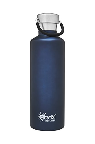 CHEEKI Stainless Steel Water Bottle, Insulated Classic Range (600 ml/20 oz); Reusable Metal Sports Thermos, BPA-Free and Safe Drink Bottle, Cool Thermal Flask for Running, Gym, Cycling and School