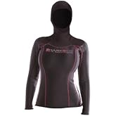 Sharkskin Women's Chillproof Hooded Long Sleeve Shirt for Scuba Diving, Surfing, Snorkeling, Etc. (2X-Large)