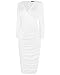 OUGES Womens V-Neck Knee Length Ruched Sheath Dress