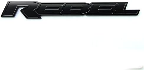 Qukparts 1pc OEM Black REBEL Dodge Tailgate Decal Emblem Badge Nameplate Ram 1500 2500 Matte 13inch long