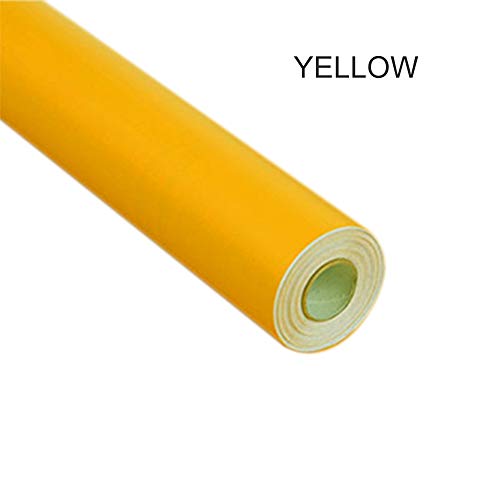vmree 23.6"×39.4" Solid Color PVC Removable Wallpaper Matte Finish Self-Adhesion Stoving Varnish Sticker DIY Writable Morden Interior Wall Decorative Covering (Yellow) - Thumbnail 2