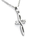 Jesus Cross Pendant Necklace Religious Necklace - Cross Pendant - Crucifix Jewelry - Communion Gifts