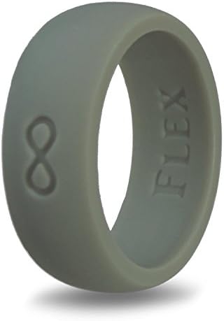 Silicone Wedding Ring | The Infinity Ring | 7 Colors | Premium Mens Silicone Ring | For an Active &amp; Safe Lifestyle | Silicone Wedding Band Ring for Men | Grey