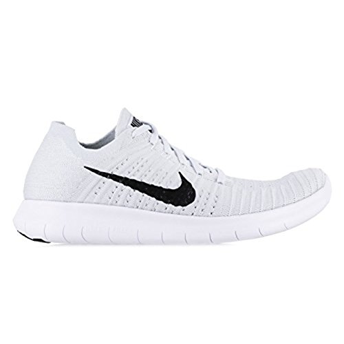 Nike Women's Free Rn Flyknit Running Shoes White/Black/Pure Platinum 9