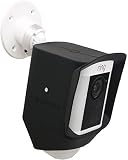 Silicone Skin Case Cover for Ring Spotlight Cam Battery or Solar, Offer Sun Glare UV Weather Protection & Disguise Spot Light Security Camera - Black