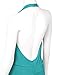 Luna Flower Women's Lightweight Sexy Low Cut Halter Loose Front Draping Dresses,Gdrw064-turquoise,Medium