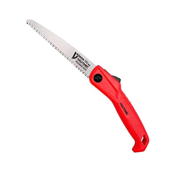 HAUTMEC Klappbare Astsäge HT0134-UK 160 mm – Handgartensäge, rutschfeste Griffe und Sicherheitsschloss