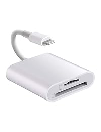 FANSBE - Lector de tarjetas SD para iPhone, iPad, lector de tarjetas de memoria FANSBE Plug and Play, adaptador compatible con iPhone iPad, lector de tarjetas de memoria, no requiere aplicación