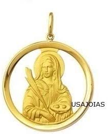 Pingente Santo Expedito Ouro 18k Com Aro 17mm Amazon Com Br Amazon Moda