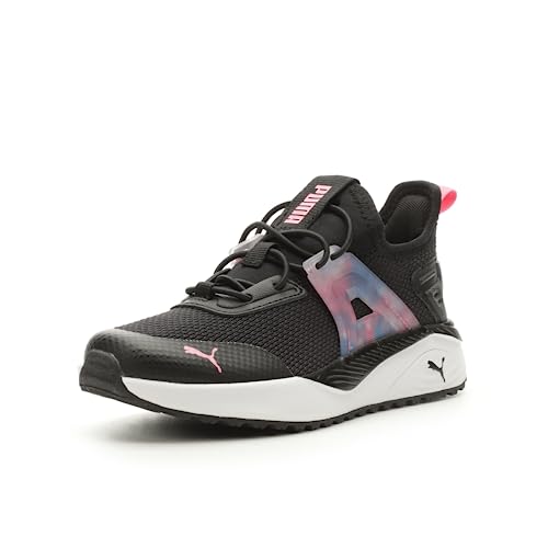 PUMA Shoes Pacer 23 Alternative Closure Sneaker, 10.5 US Unisex Little Kid, Water Cloud Black-Strawberry Burst