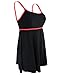 Hilor Women's Bandeau Swimsuit Color Contrast Swimdress One Piece Bathing Suit