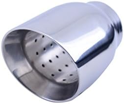 Stainless Steel Exhaust Tip - Inlet: 2" Outlet: 3" Style: Slanted Round with Resonator