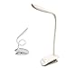 LED Desk Lamp, ZHOPPY Dimmable Clip On Bedside Lamp Table Lights with Clip-On Clamp - Reading Book Light, Eye-care, Portable, USB Rechargeable, Gooseneck Tube Touch Control Light (White)