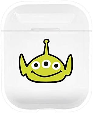 Tight Slim Fit Hard Plastic Clear Transparent Green Space Alien Case for Apple Airpods 1 2 Wireless Earbuds Walt Disney Toy Story Cartoon Anime Cool Fun Unique Cute Lovely Girls Boys Son Daughter Kids