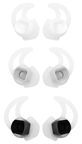 IiEXCEL Replacement Earbuds Eartips for Soundsport Headphone, S/M/L Noise Cancelling Double Flange Ear Hooks Tips for Bose QC20 QC30 Soundsport Wireless Headphone (3 Pairs) (White)