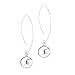 925 Sterling Silver Ear Wire Threader Ball Dangle Earrings