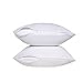 Pacific Linens Pillow Protector - 2 Pack Hypoallergenic Poly-Cotton Blend Ultra Soft Light Weight Water and Dust Resistant Solid White Zippered Protector for Pillows (Standard Size)