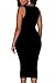 Prograce Women's Sleeveless V Neck Split Bandage Bodycon Midi Party Dress